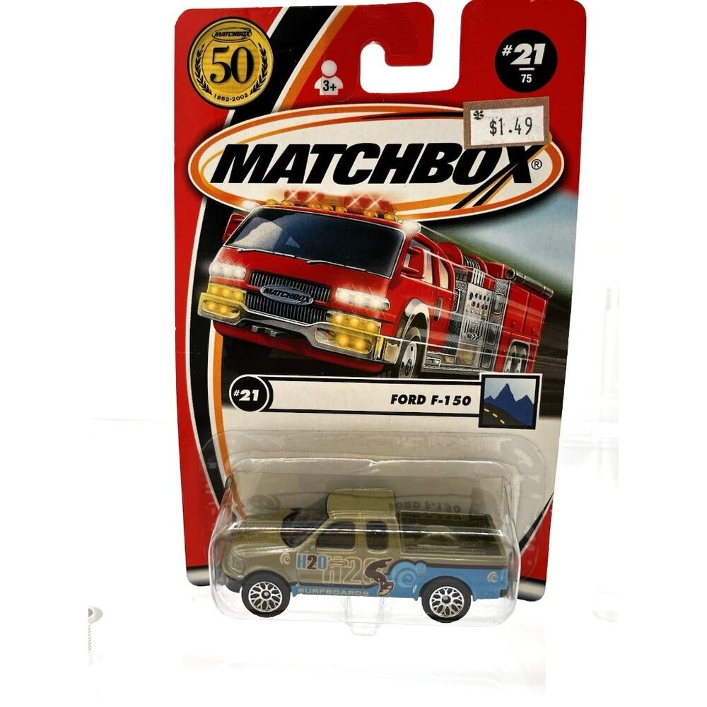Matchbox‎ Great Outdoors (2001) Ford F-150 Surfboards Toy Truck #21/75 NOS